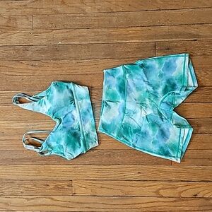 Buffbunny green blue lucky charms set - legacy short and monarch bra